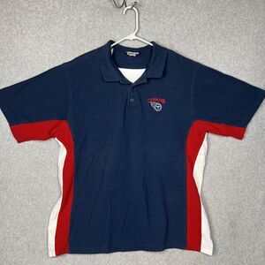 Tennessee Titans Polo Shirt Blue Adult XXL Pro Elite NFL Football Y2K Cotton